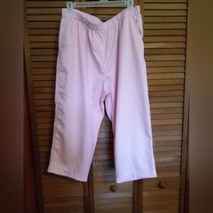 Rebecca Malone Pink Elastic Waist Capri Pants SZ L
